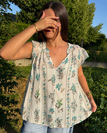 Chemise verte volant