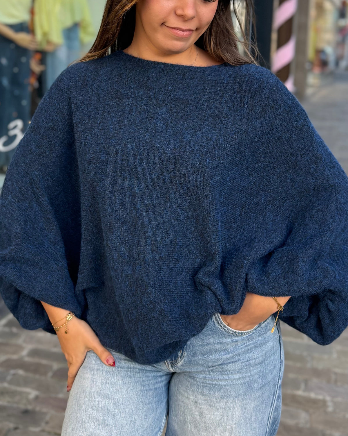 Pull oversize chauve souris marine 36 à 50