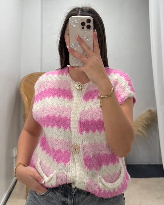 Gilet Mireille rose
