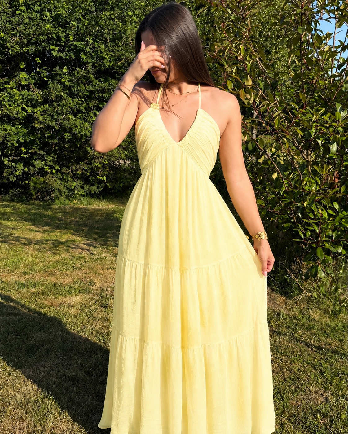 Robe dos nu jaune