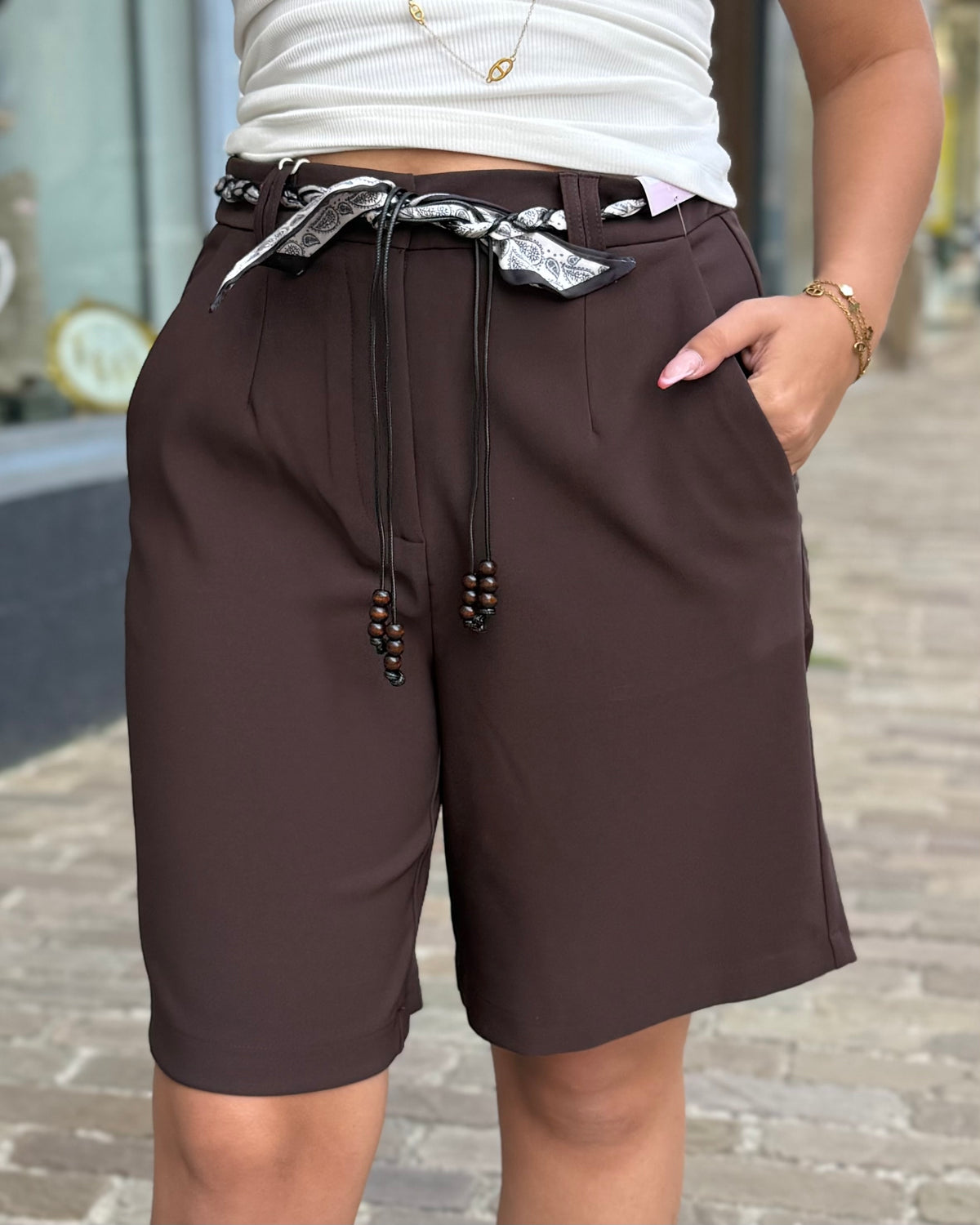 Bermuda marron fluide