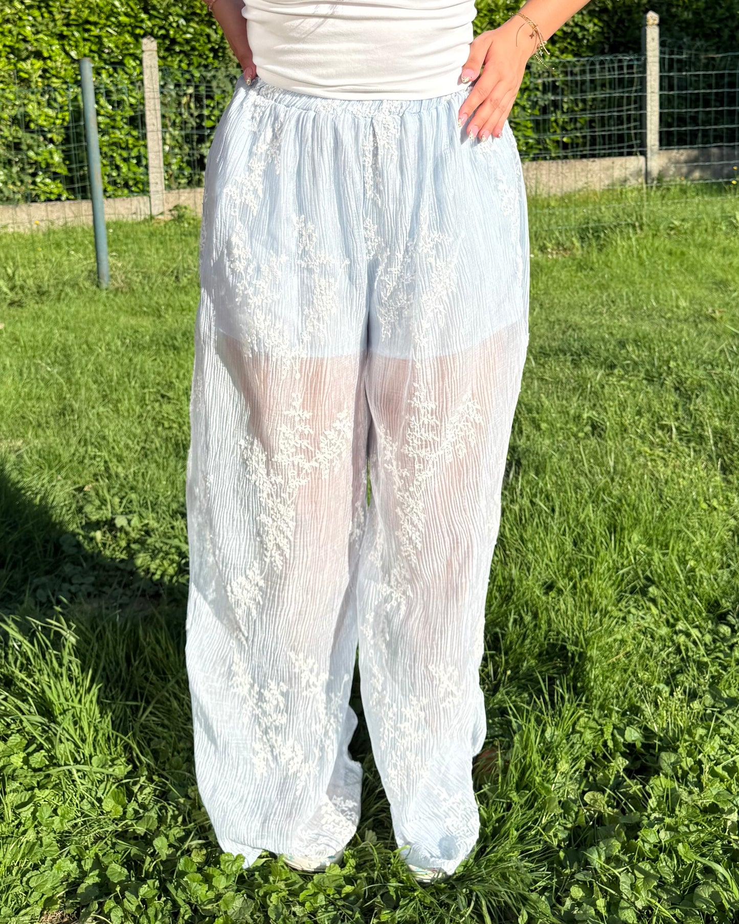 Pantalon voile bleu