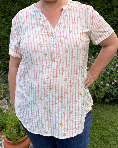 Blouse rayures rose