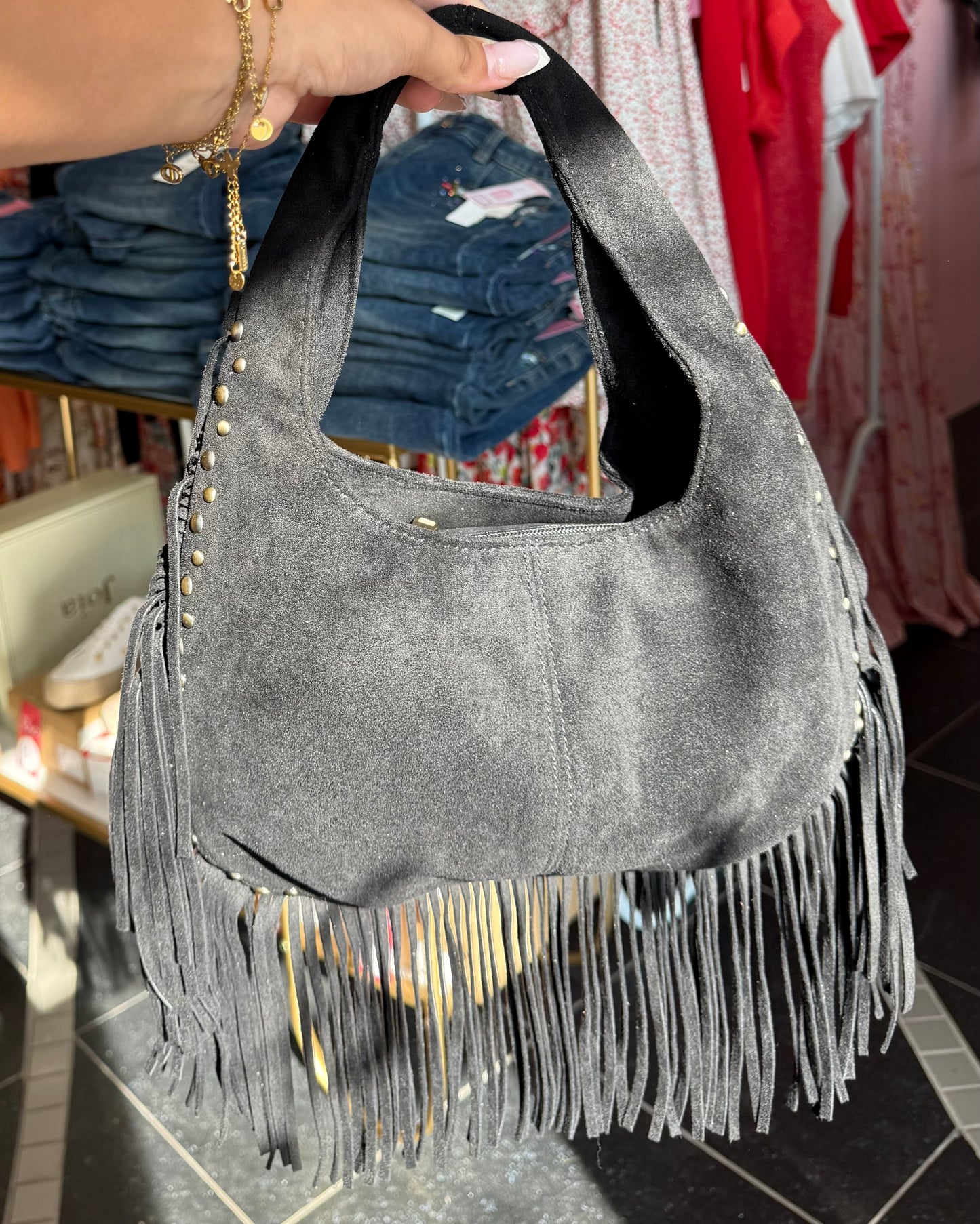 Sac franges noir