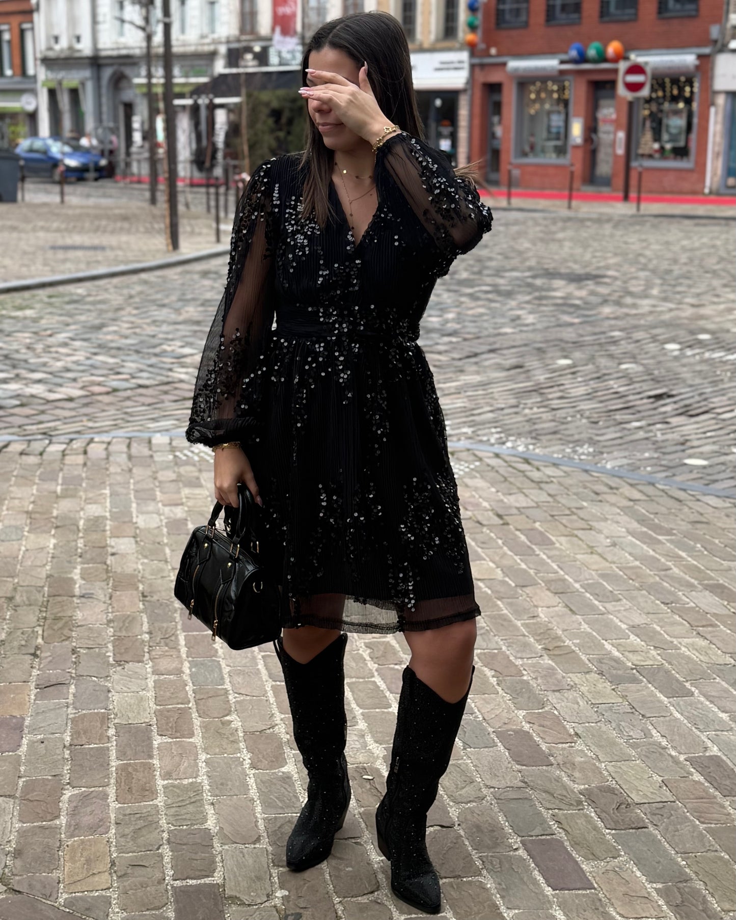 Robe sequin Mélissa noir