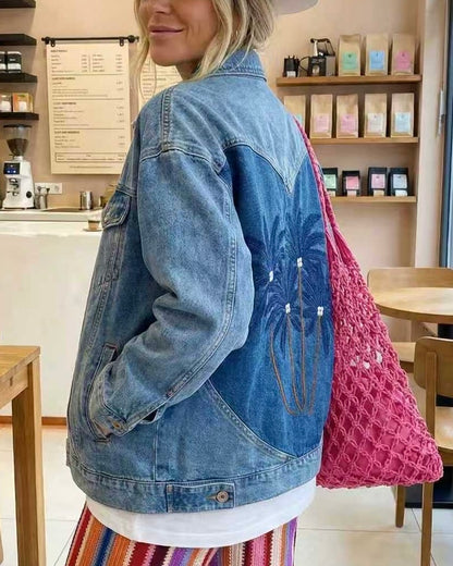 Veste en jean palmier