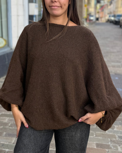 Pull oversize chauve souris marron 36 à 50