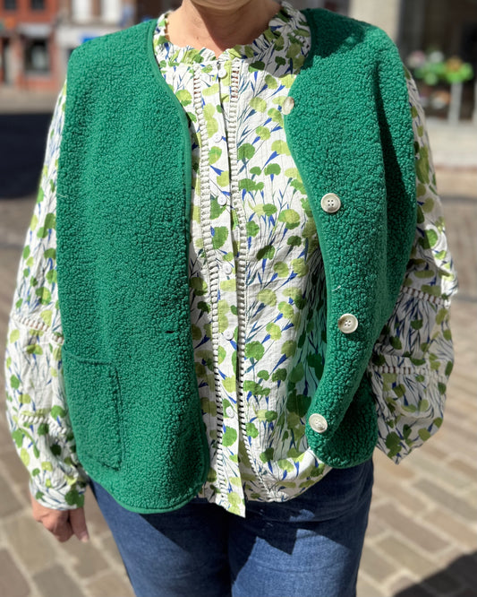 Gilet curly vert