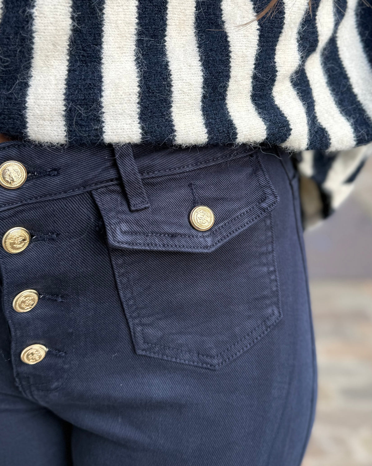 Jean wide leg marine