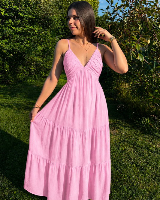 Robe dos nu rose