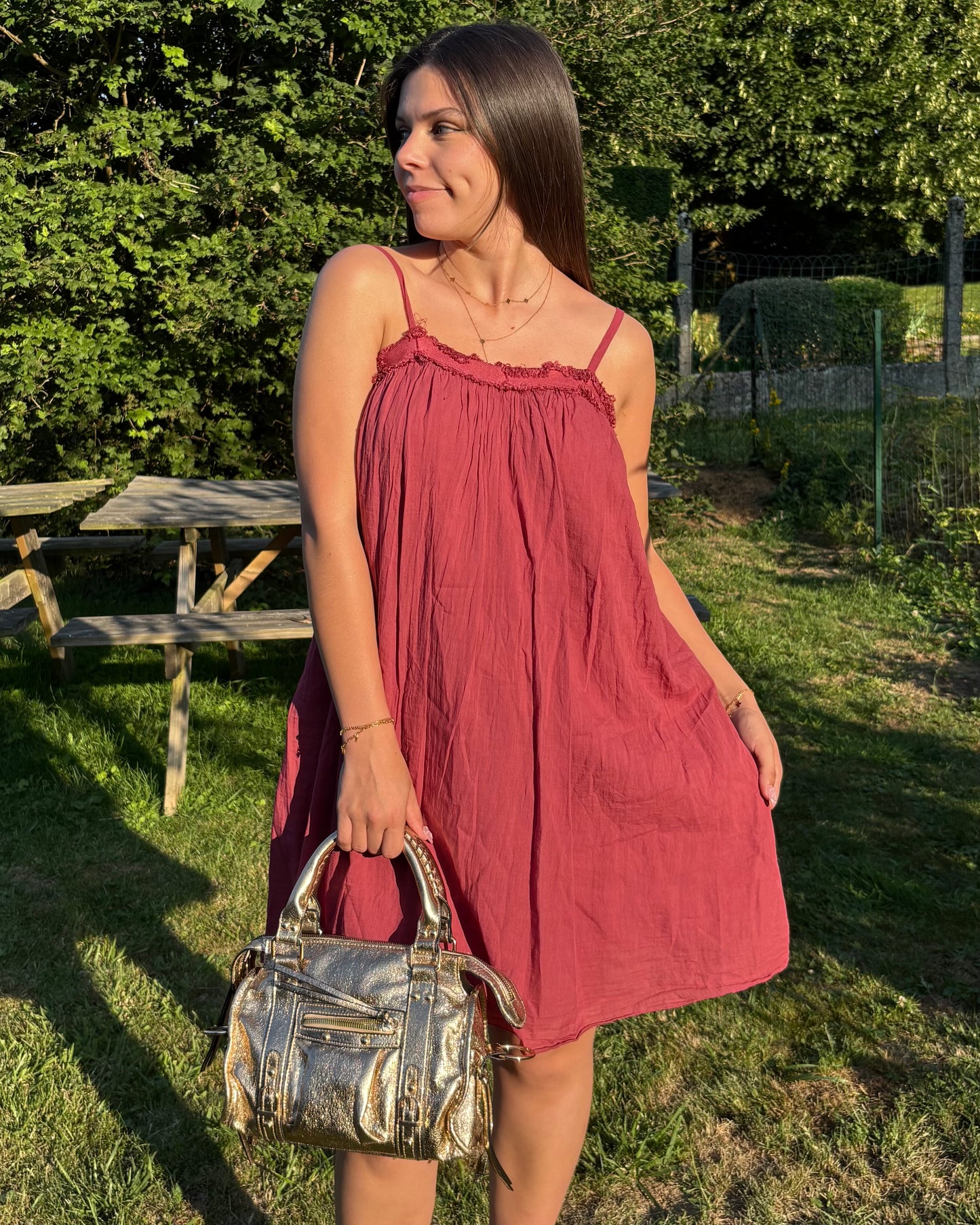 Robe Agathe framboise