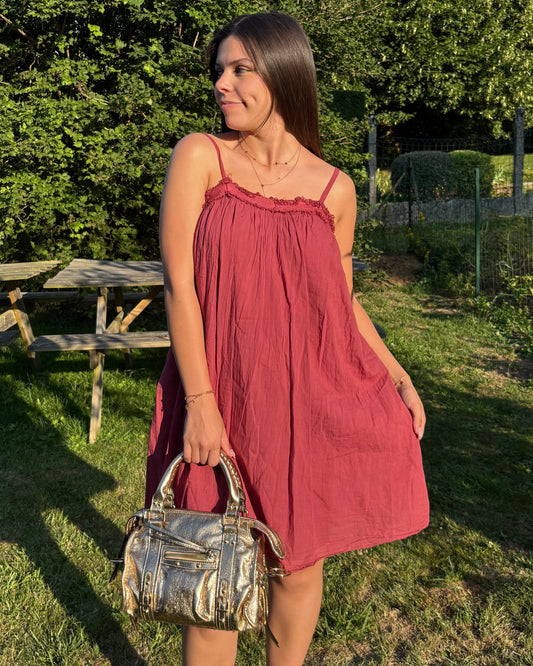 Robe Agathe framboise