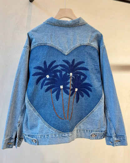 Veste en jean palmier