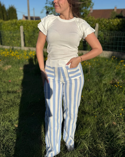 Jean rayures bleues