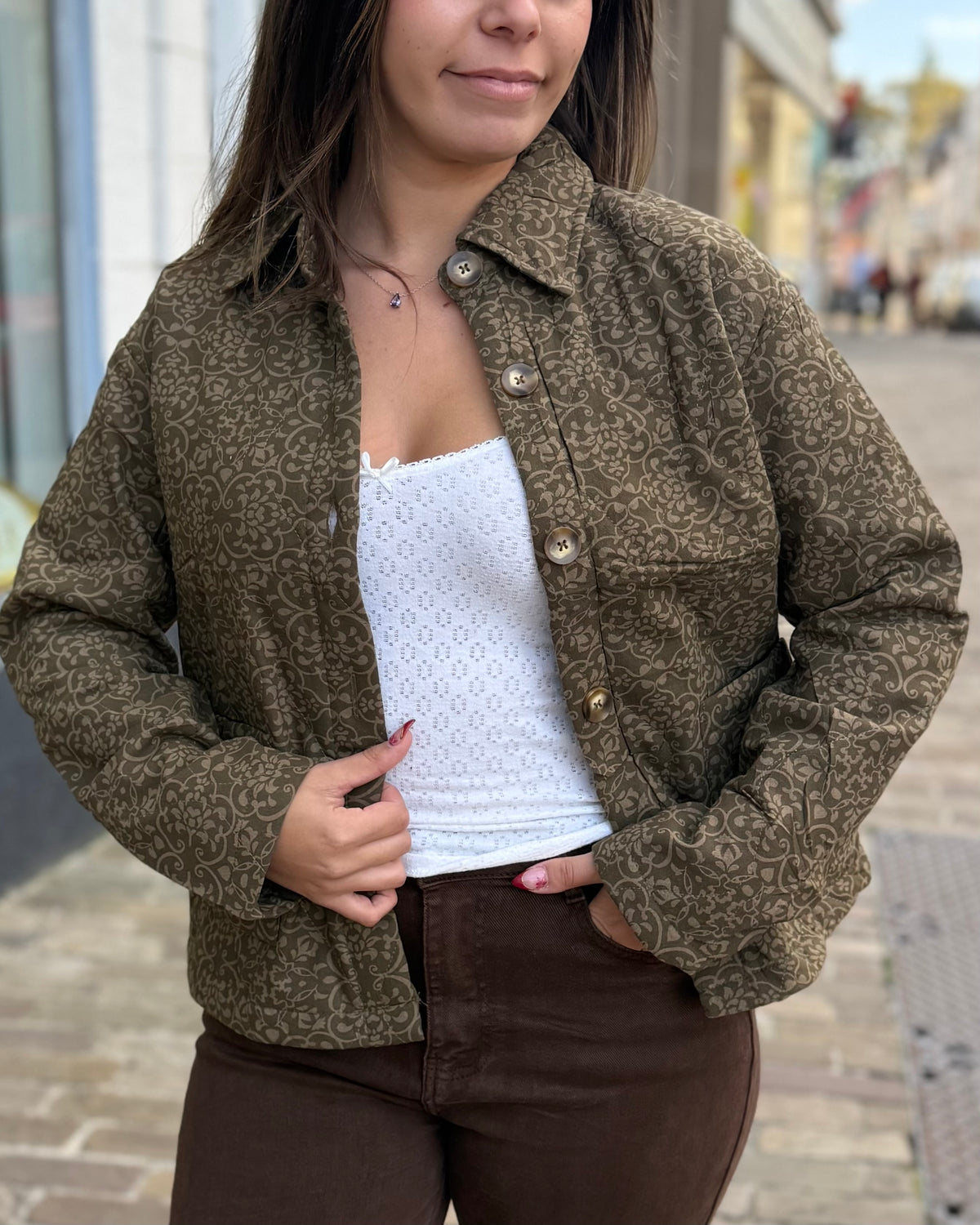 Veste matelassé kaki