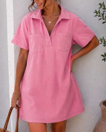 Robe droite rose