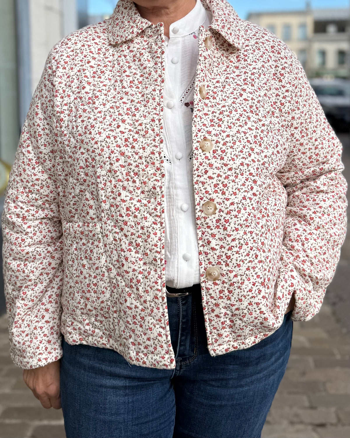 Veste matelassé fleurie
