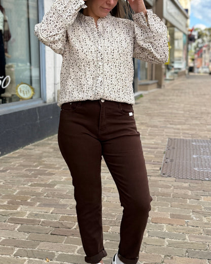 Jean mom marron 36 à 48