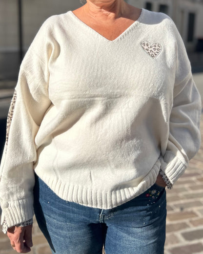 Gilet cœur léopard