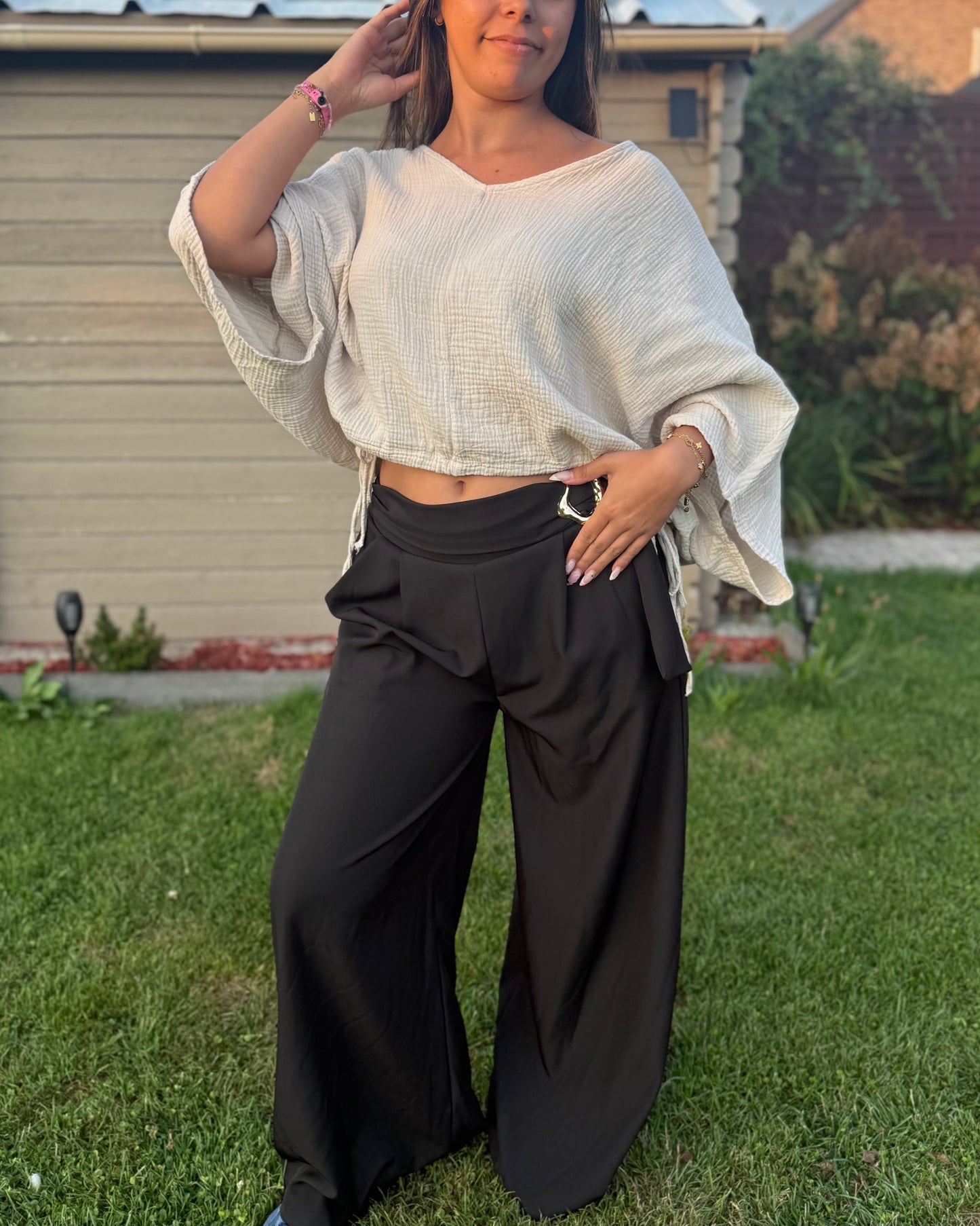 Pantalon fluide noir