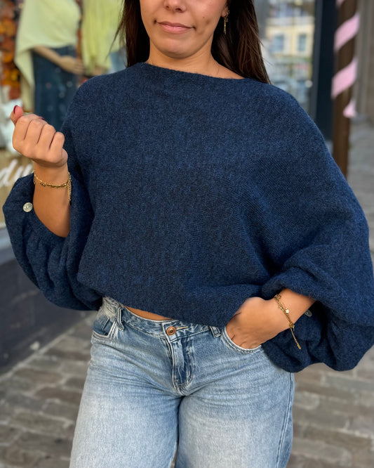 Pull oversize chauve souris marine 36 à 50