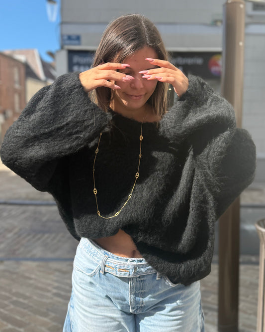 Pull épaule dénudée noir