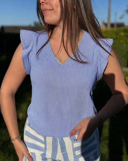 Haut rayures bleu