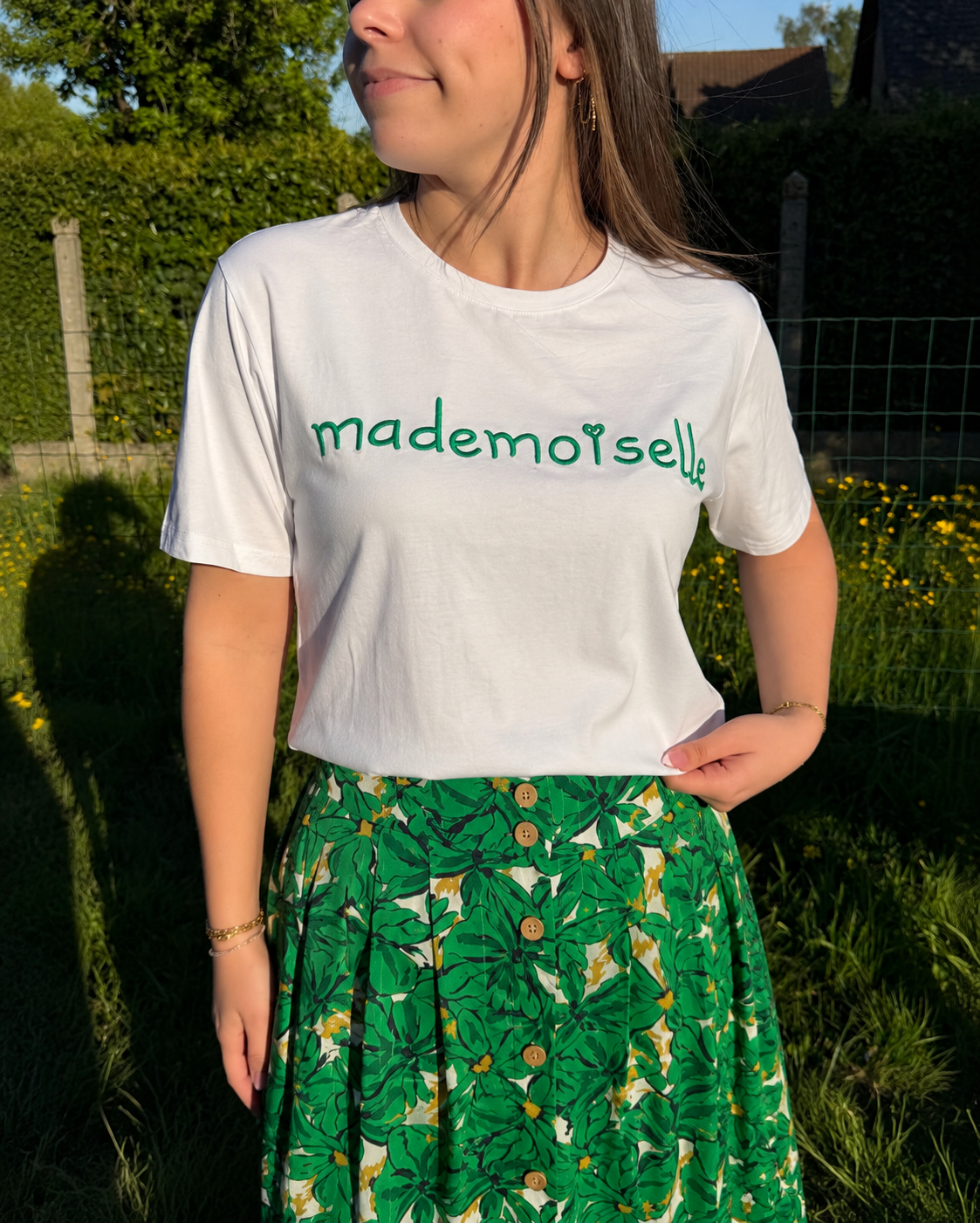 T-shirt mademoiselle vert