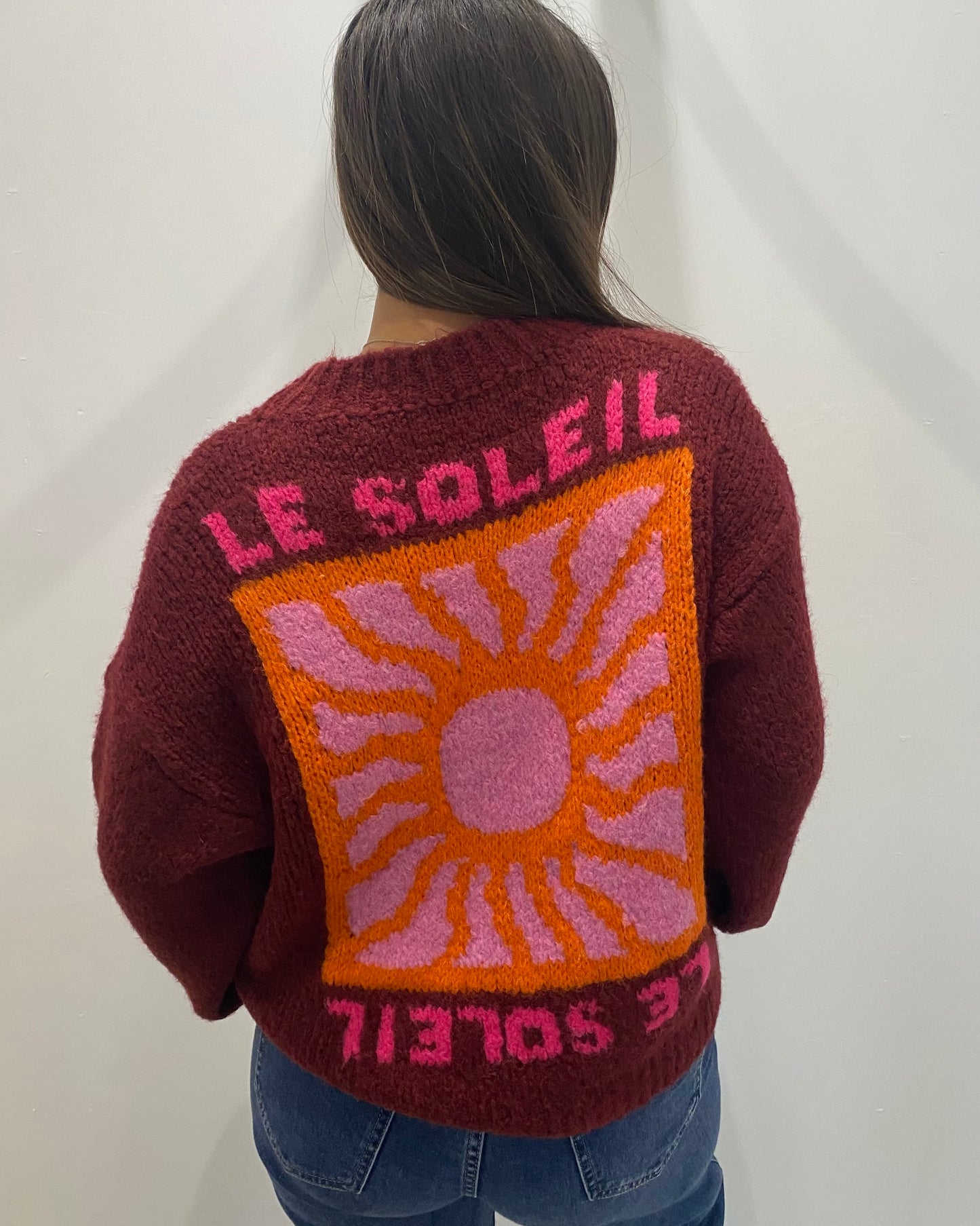 Pull Soleil bordeaux