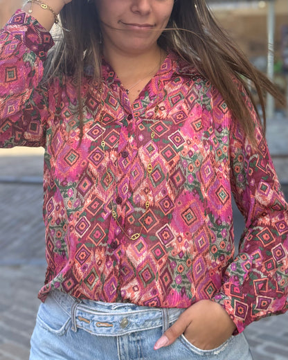 Chemise fluide motifs baroques