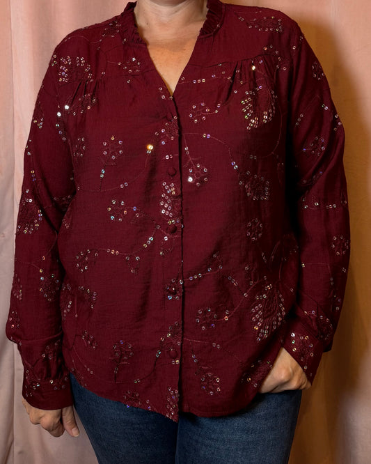 Chemise sequin Silas bordeau
