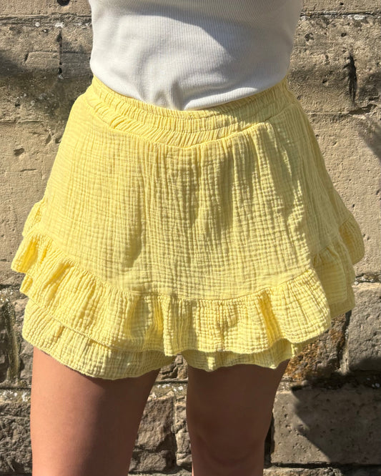 Jupe short Éliana jaune