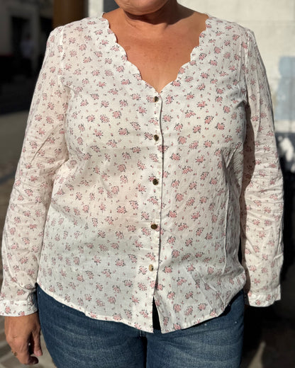 Chemise fleurs rose 🌸