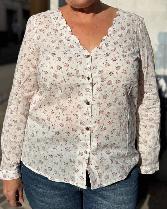 Chemise fleurs rose 🌸