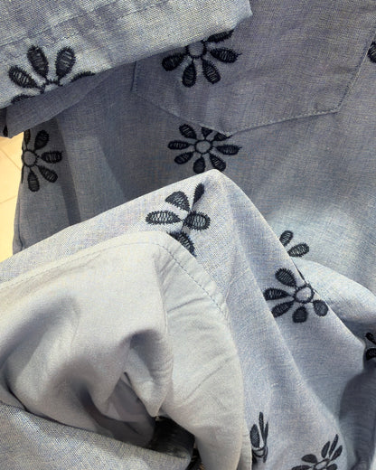 Robe droite brodée
