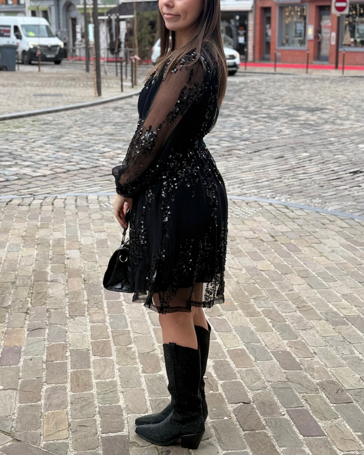 Robe sequin Mélissa noir