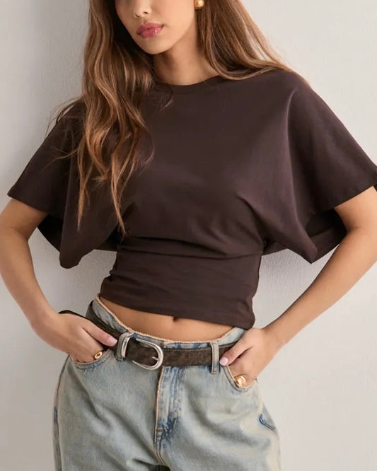 T-shirt chauve souris marron