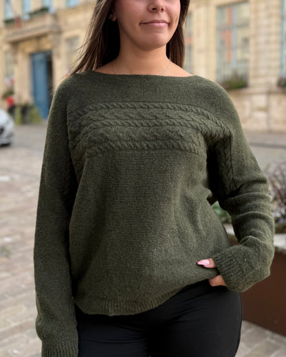 Pull col bateau kaki
