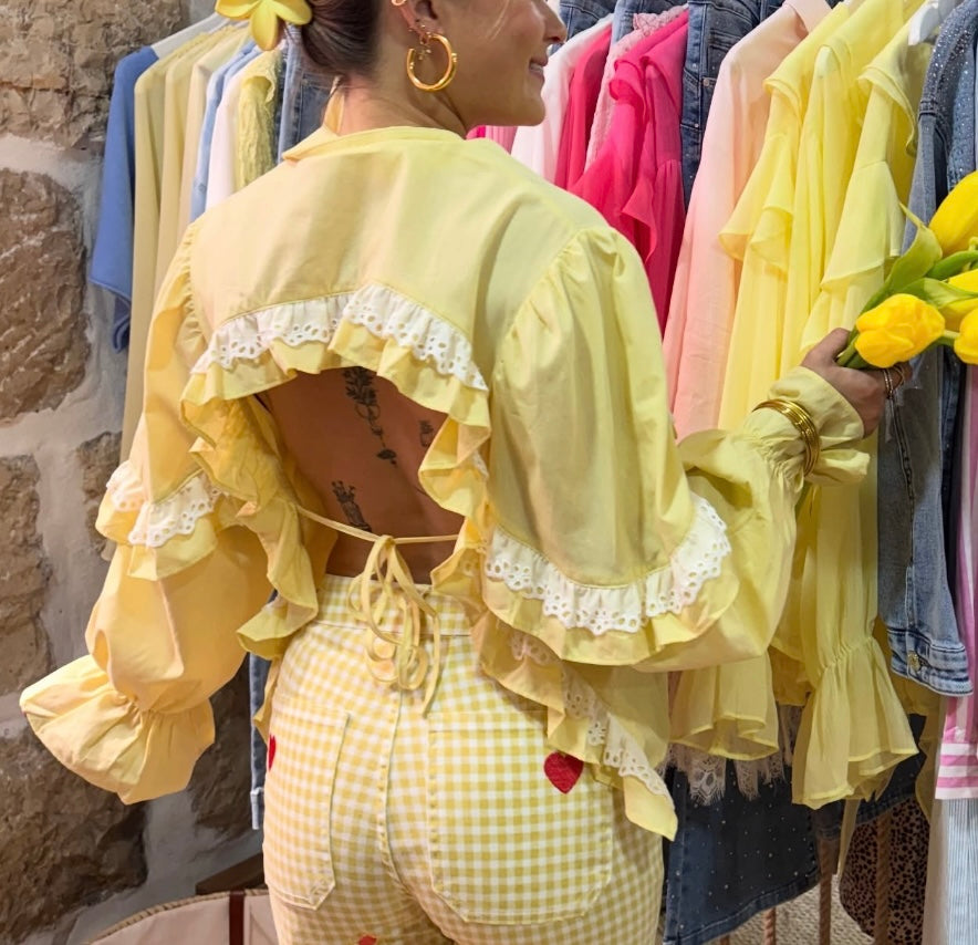 Chemise dos nu Linnéa jaune