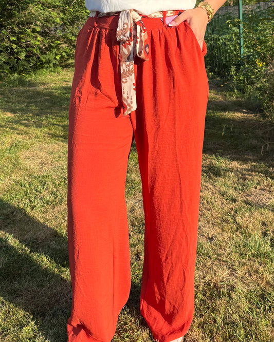 Pantalon Fiona terracotta