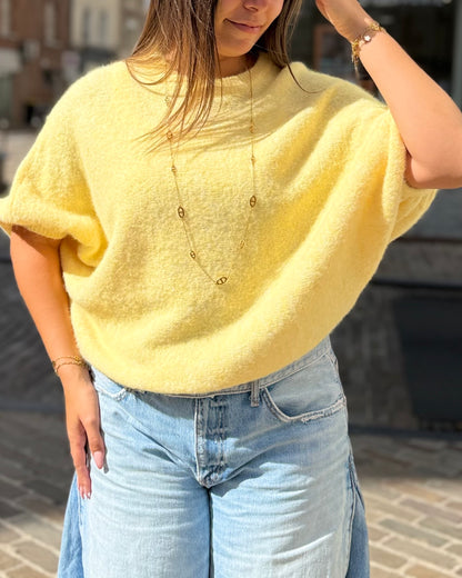 Pull jaune manches 3/4