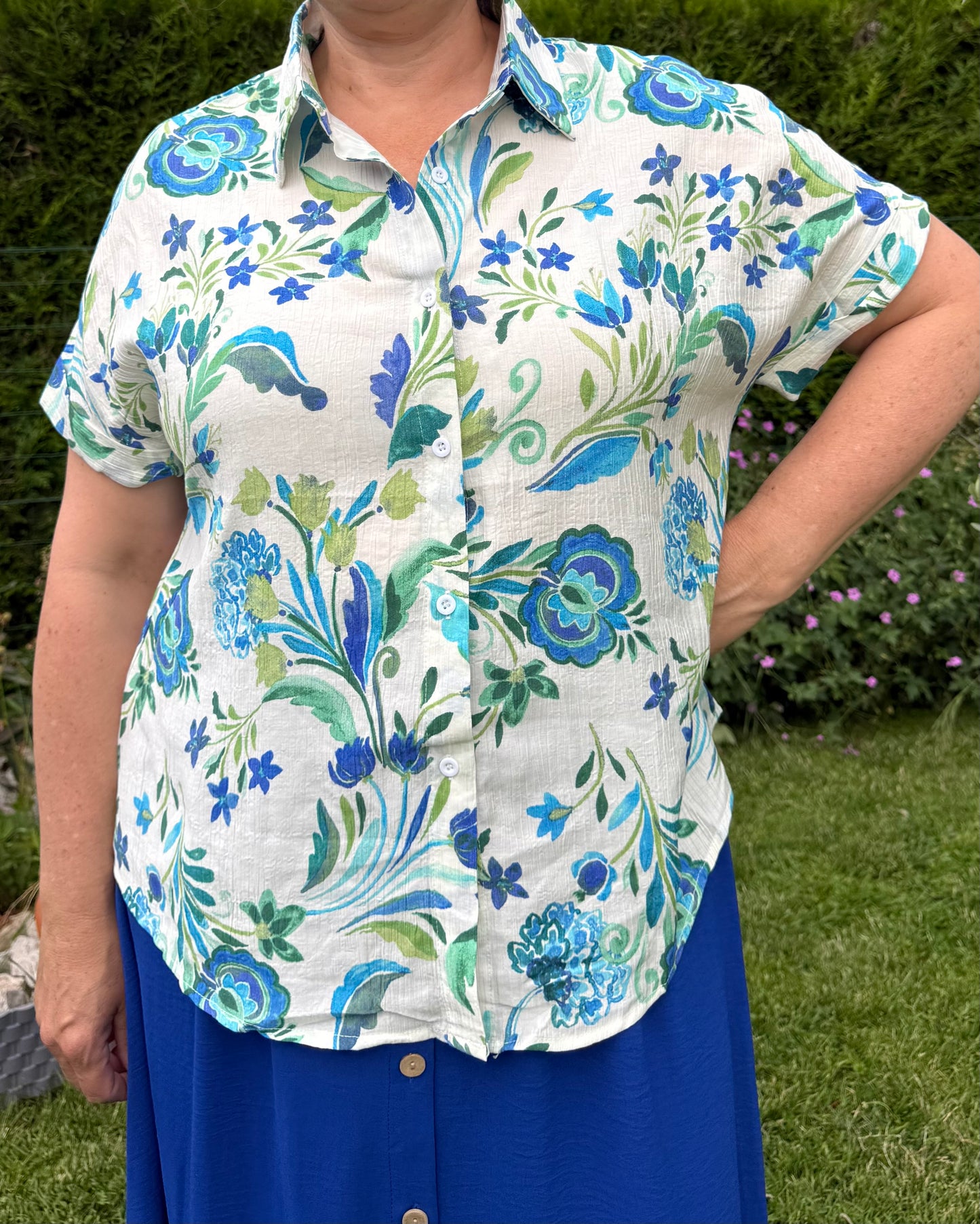 Chemise verte bleu