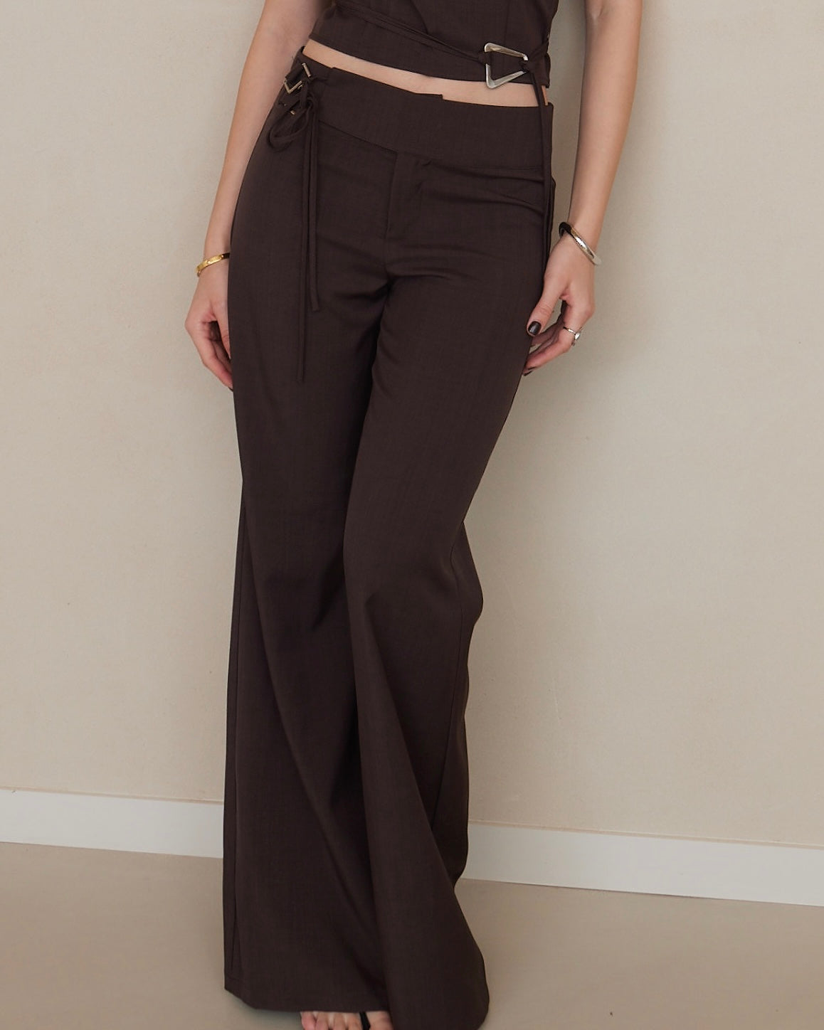 Pantalon marron taille basse