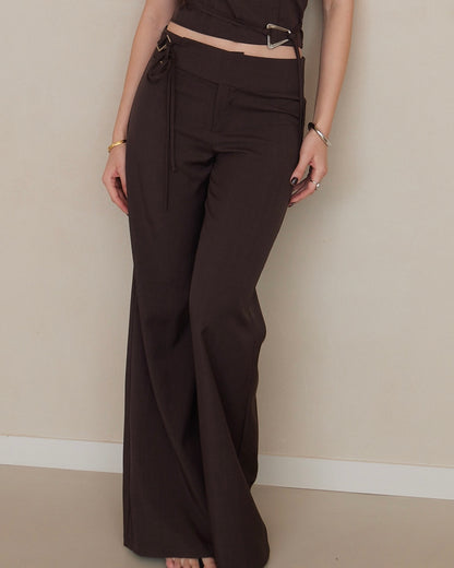 Pantalon marron taille basse